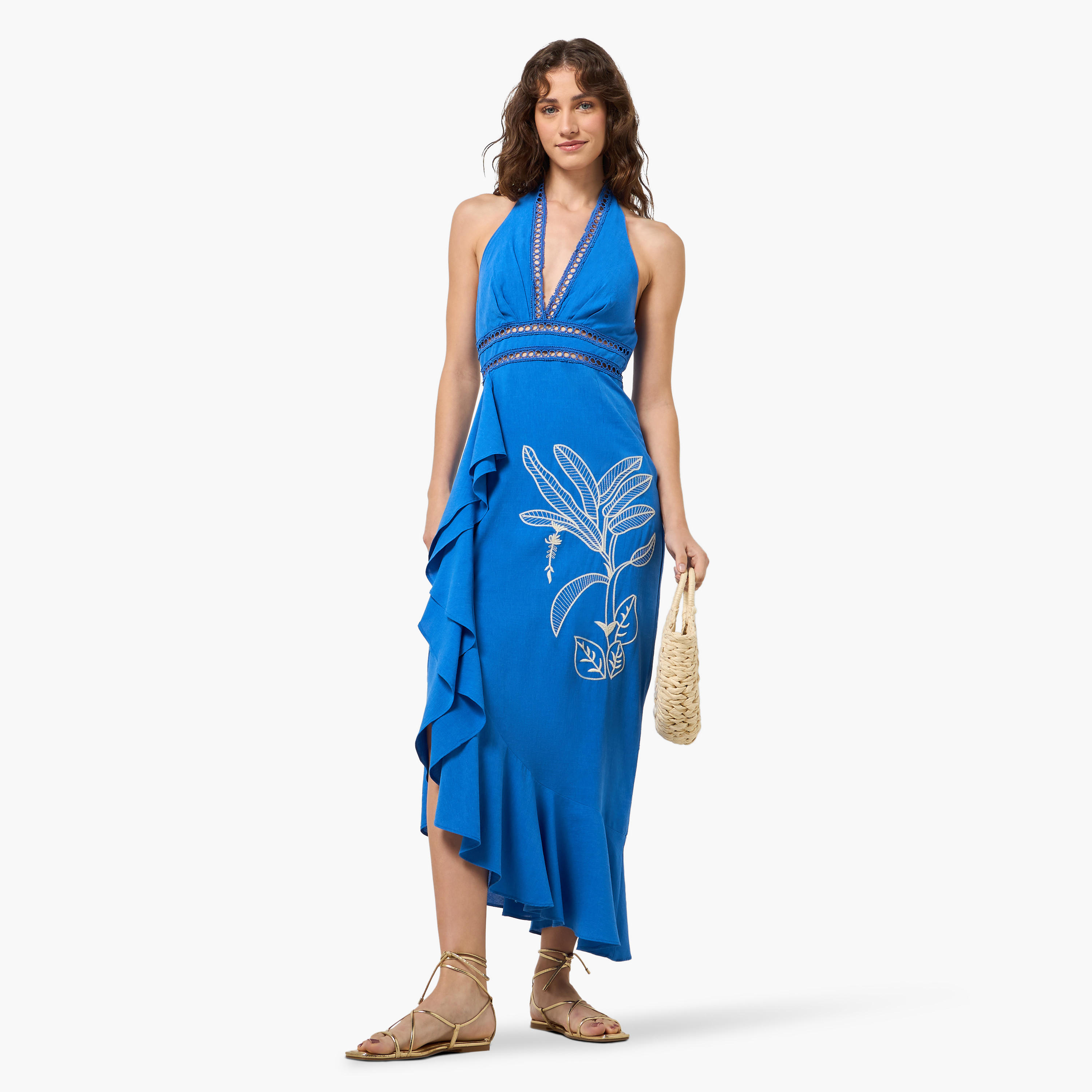Women Embroidered Halter Neck Dress-women-clothing-swimandbeach-beachwear-image-4