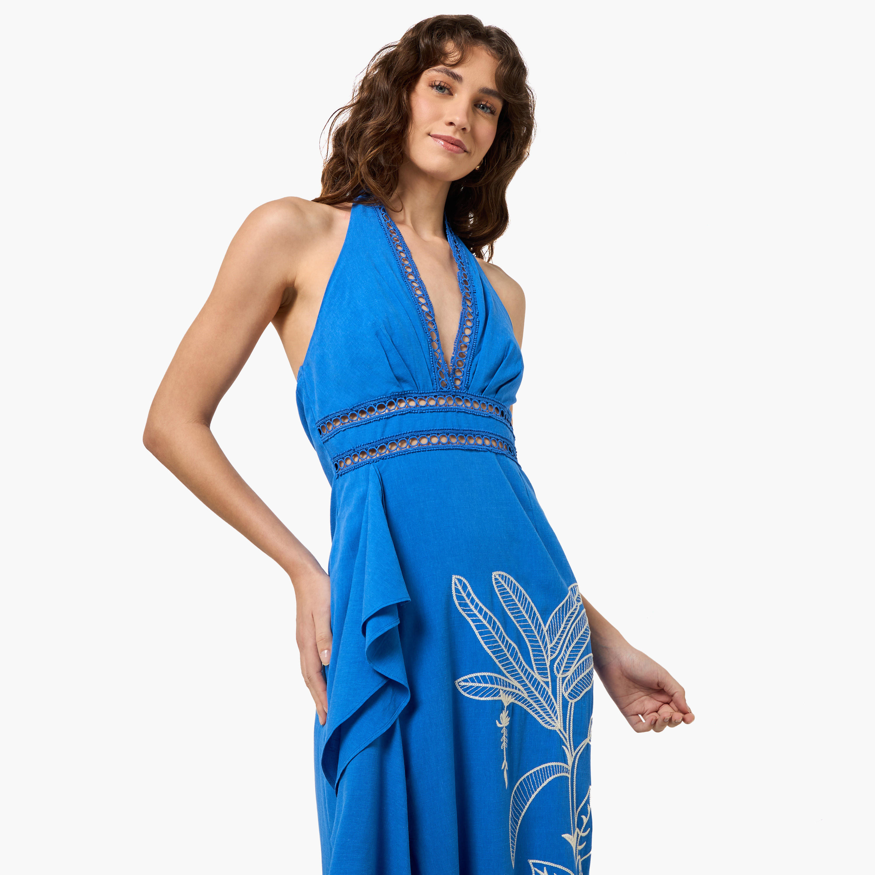 Women Embroidered Halter Neck Dress-women-clothing-swimandbeach-beachwear-image-7