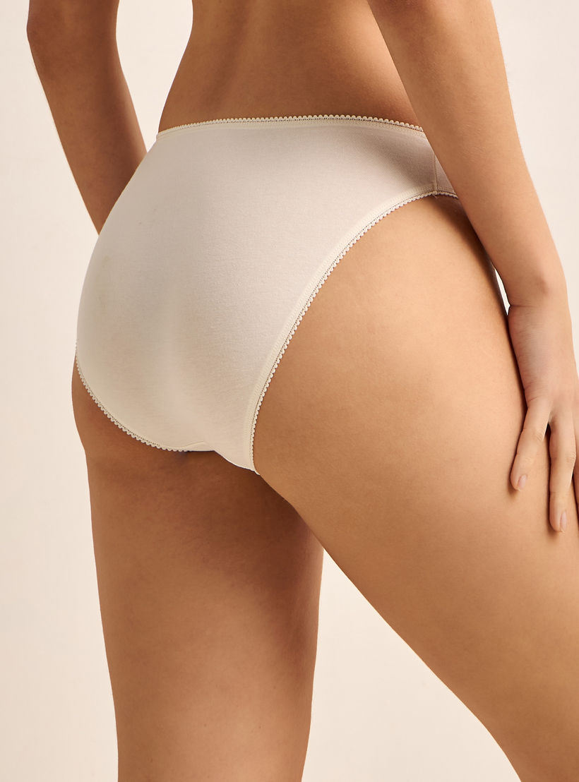 طقم من 5 - سراويل داخلية بيكيني بخصر متوسط وتفاصيل فيونكة-women-clothing-lingerie-panties-image-7