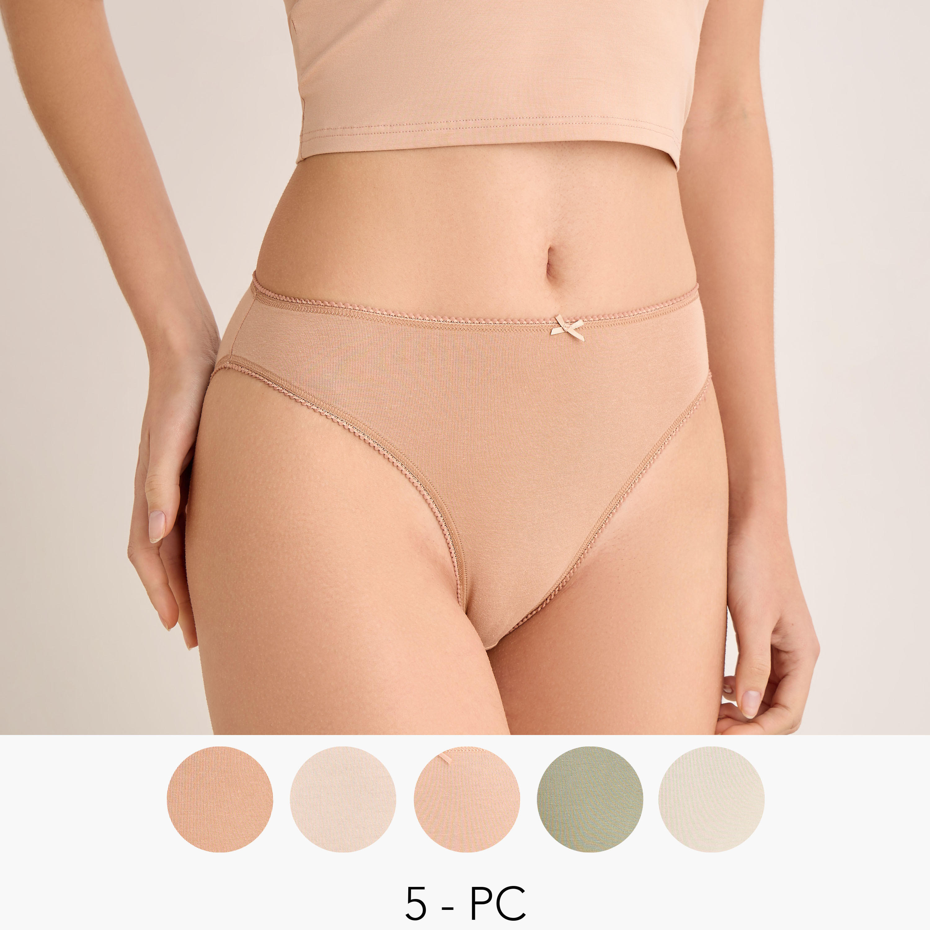 سراويل بكيني بفيونكة - طقم من 5 قطع-women-clothing-lingerie-panties-image-9