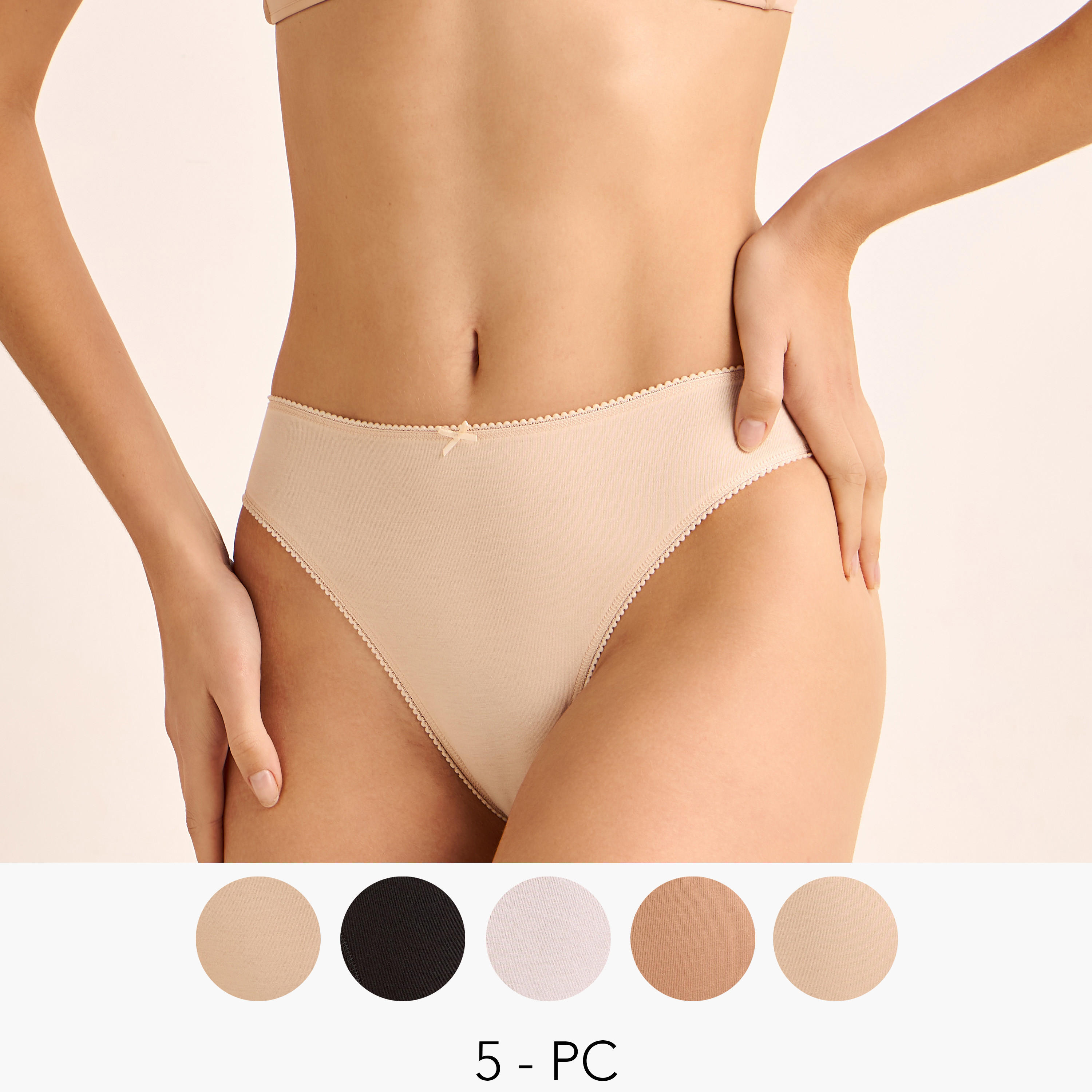 Set of 5 - Bikini Briefs with Lace Trim-women-clothing-lingerie-panties-image-1