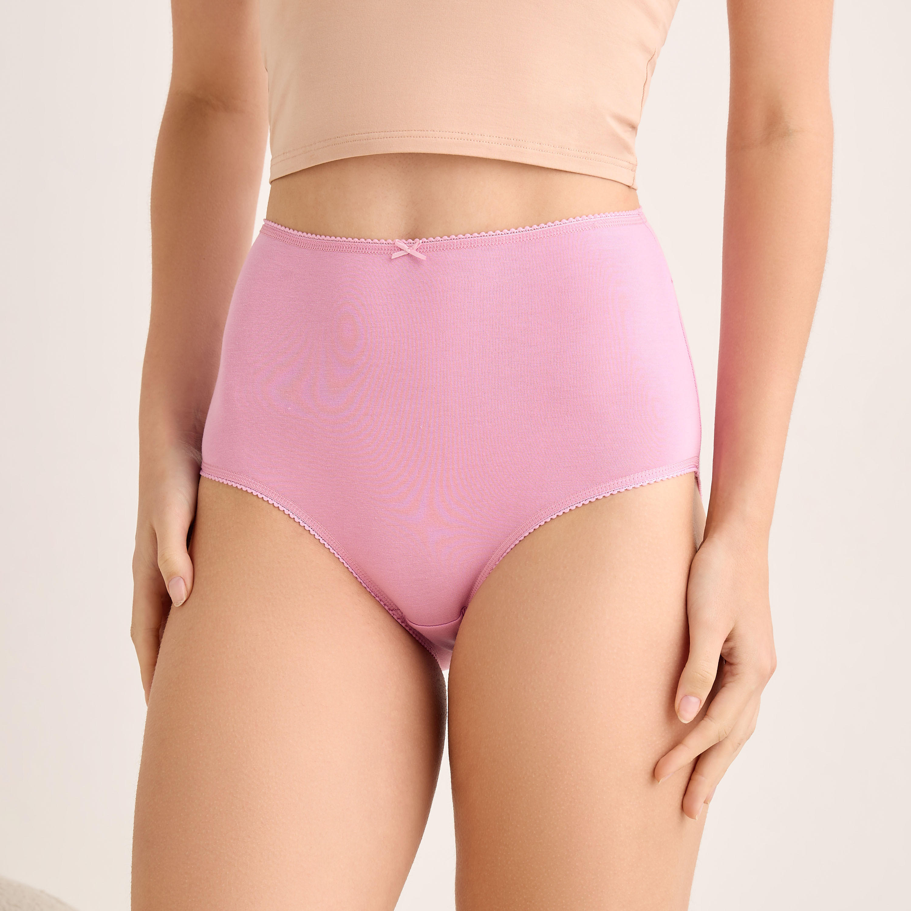Set of 5 - Full Briefs High Waist Bow Accent-women-clothing-lingerie-panties-image-5