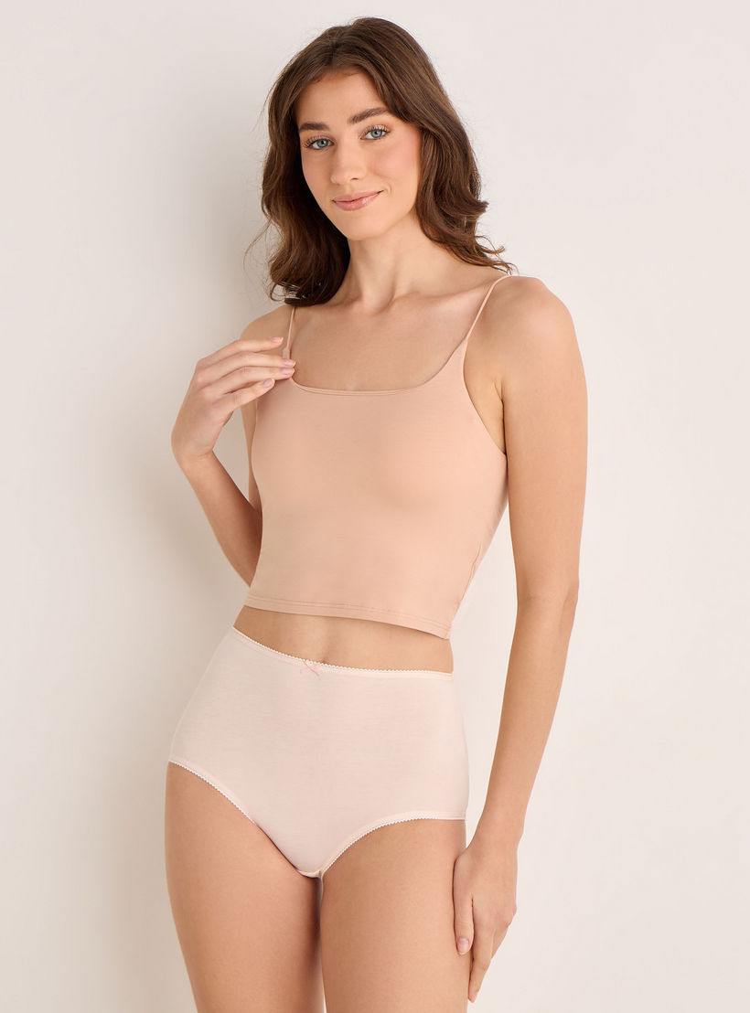 Set of 5 - Full Briefs High Waist Bow Accent-women-clothing-lingerie-panties-image-9
