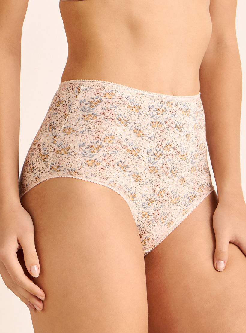 طقم من 5 - سراويل كاملة بخصر عالي وتصاميم متنوعة-women-clothing-lingerie-panties-image-5