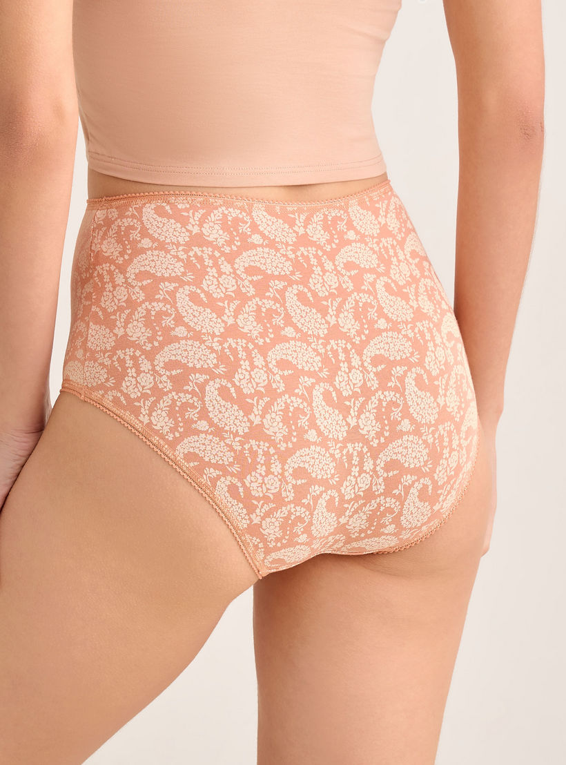 سراويل داخلية بخصر مرتفع - طقم من 5 قطع-women-clothing-lingerie-panties-image-2
