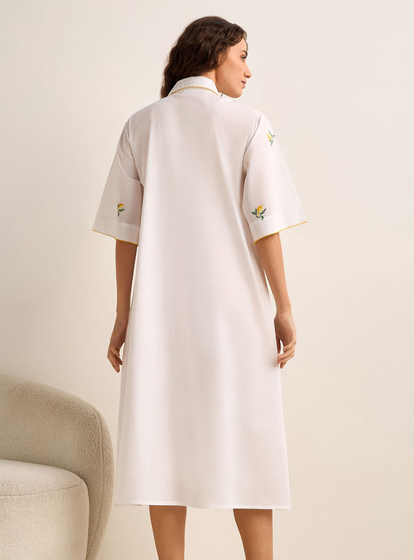 قميص نوم ميدي فيسكوز مطرز بأكمام قصيرة-women-clothing-nightwear-nighties-image-4