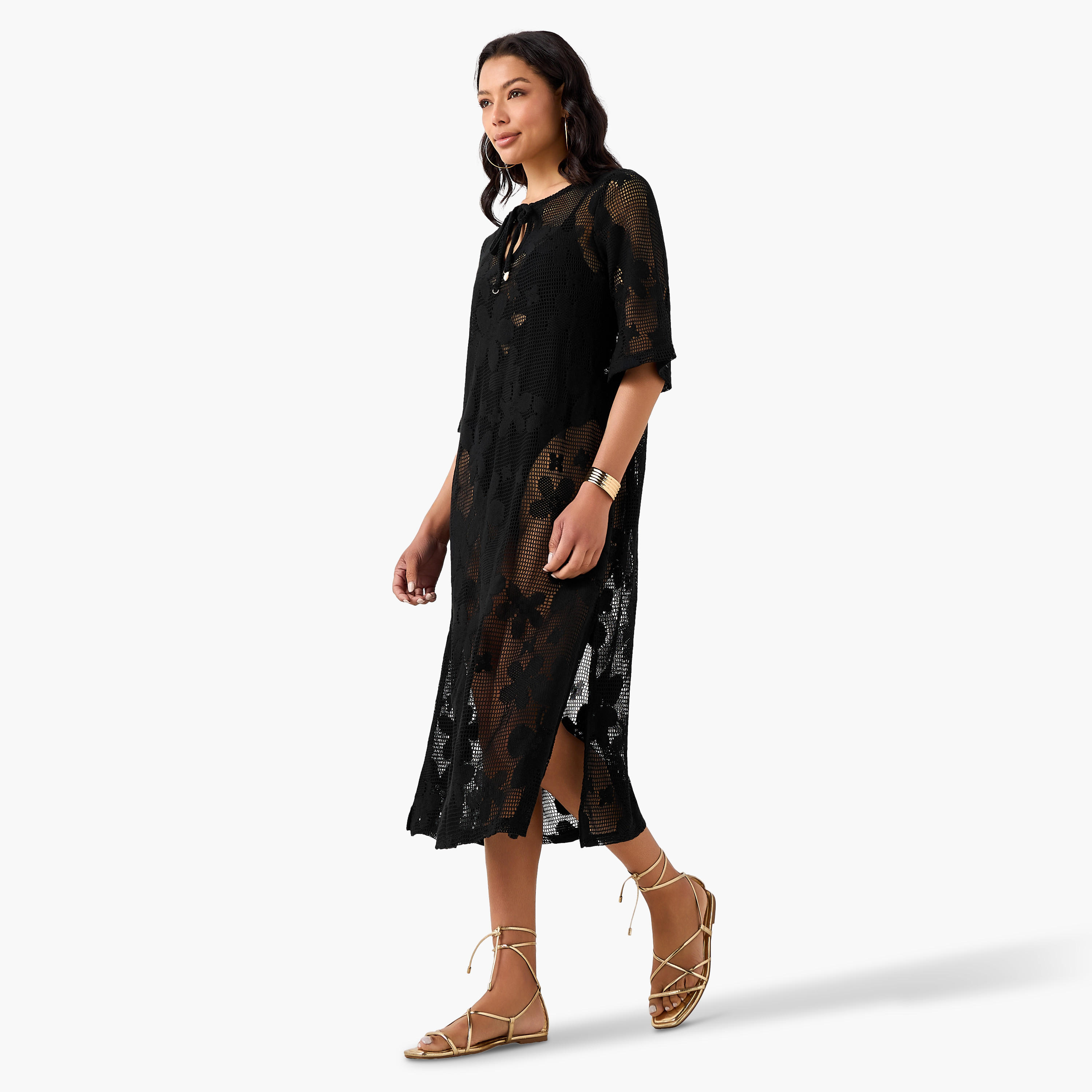 فستان شاطئ شبكي زهري للنساء-women-clothing-swimandbeach-coverups-image-3