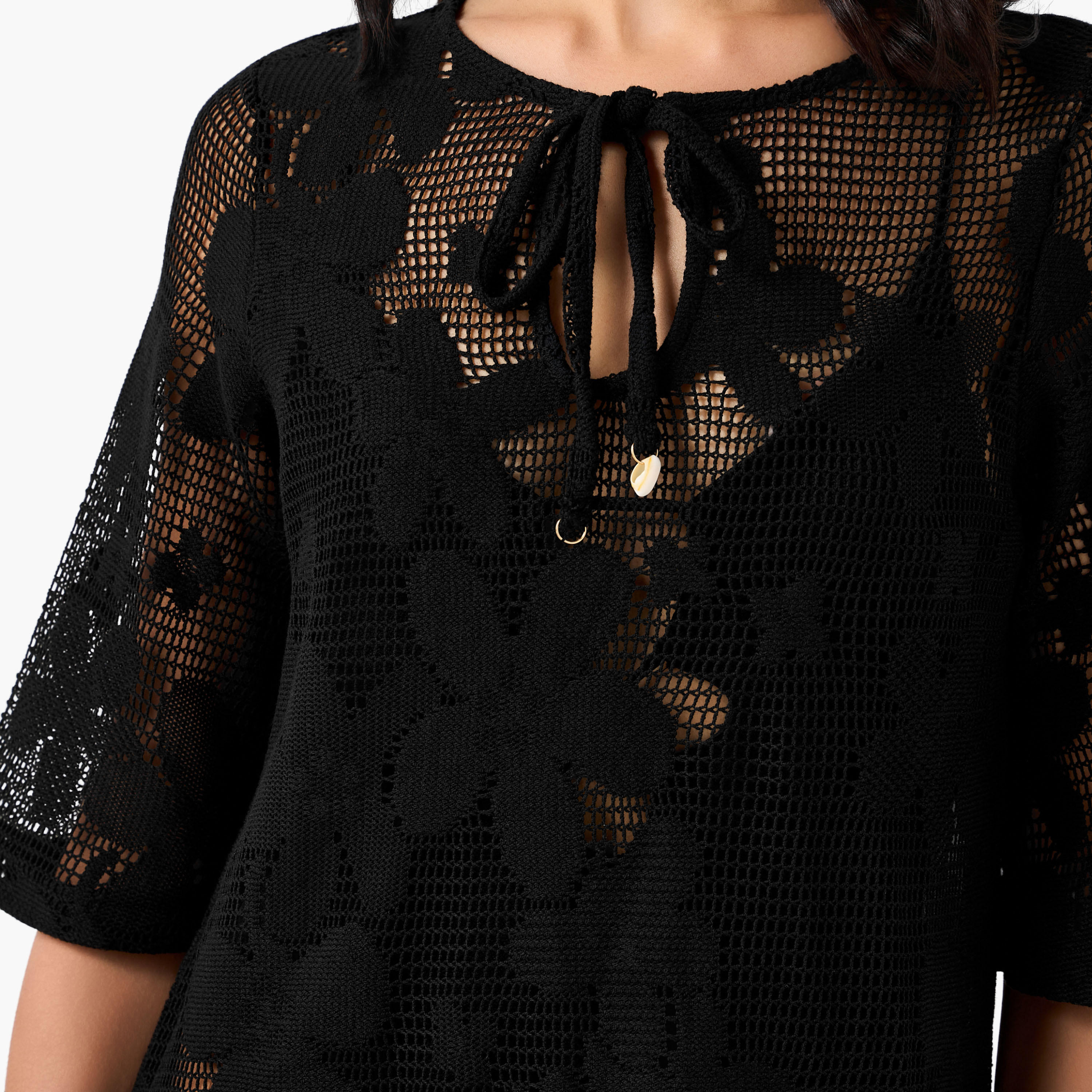 فستان شاطئ شبكي زهري للنساء-women-clothing-swimandbeach-coverups-image-4