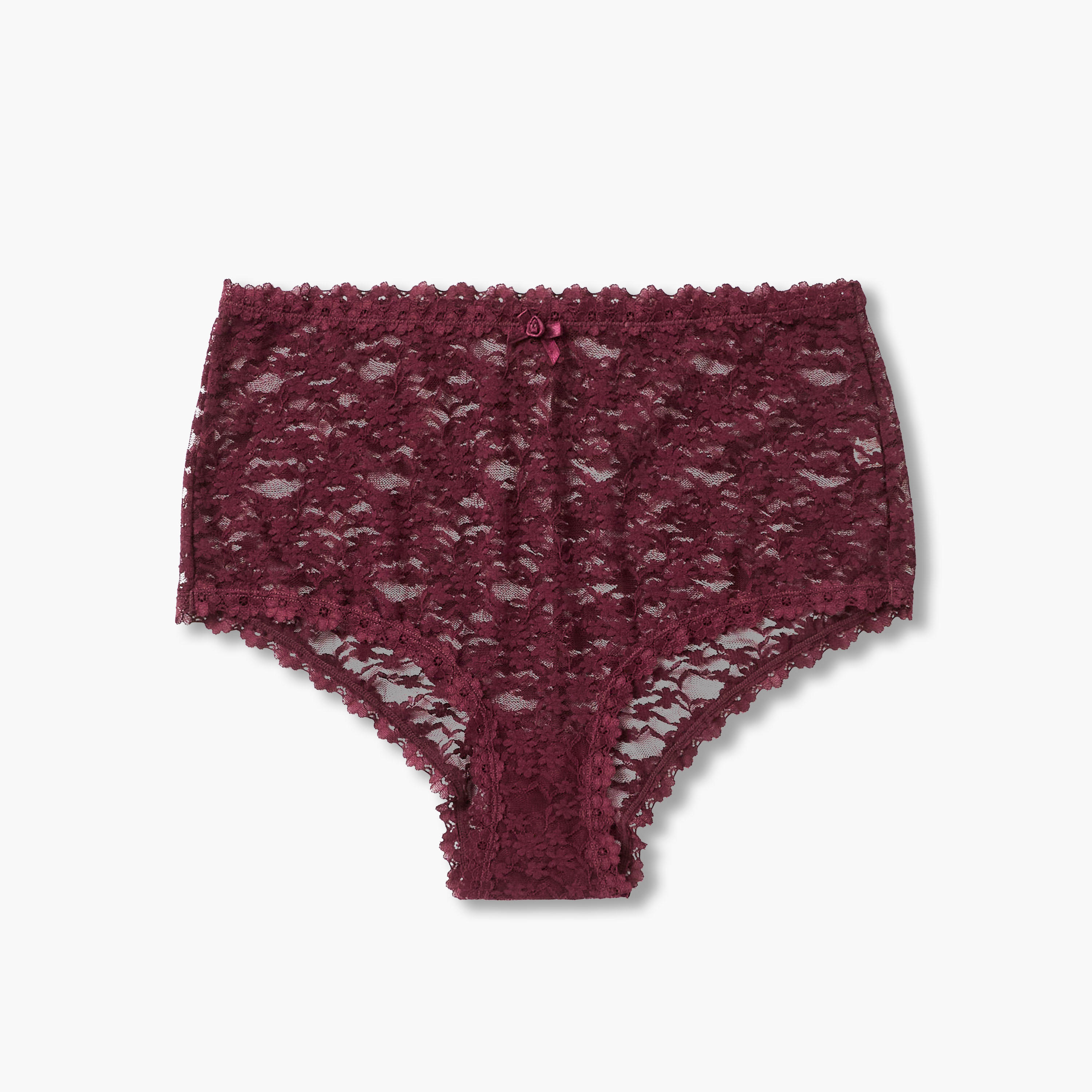 سروال داخلي بخصر متوسط الارتفاع ودانتيل زهري-women-clothing-lingerie-panties-image-1