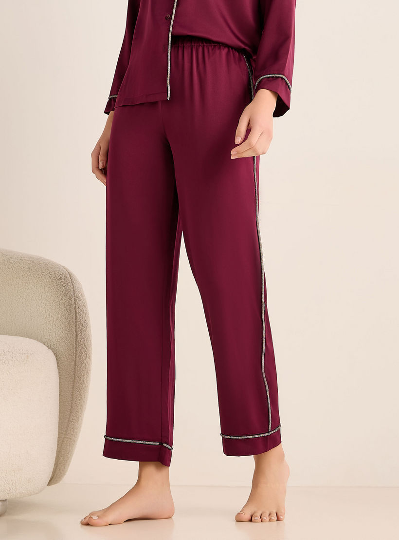 Pyjama Set Button-Down Shirt & Pants Satin-women-clothing-nightwear-pyjamas-longsets-image-4