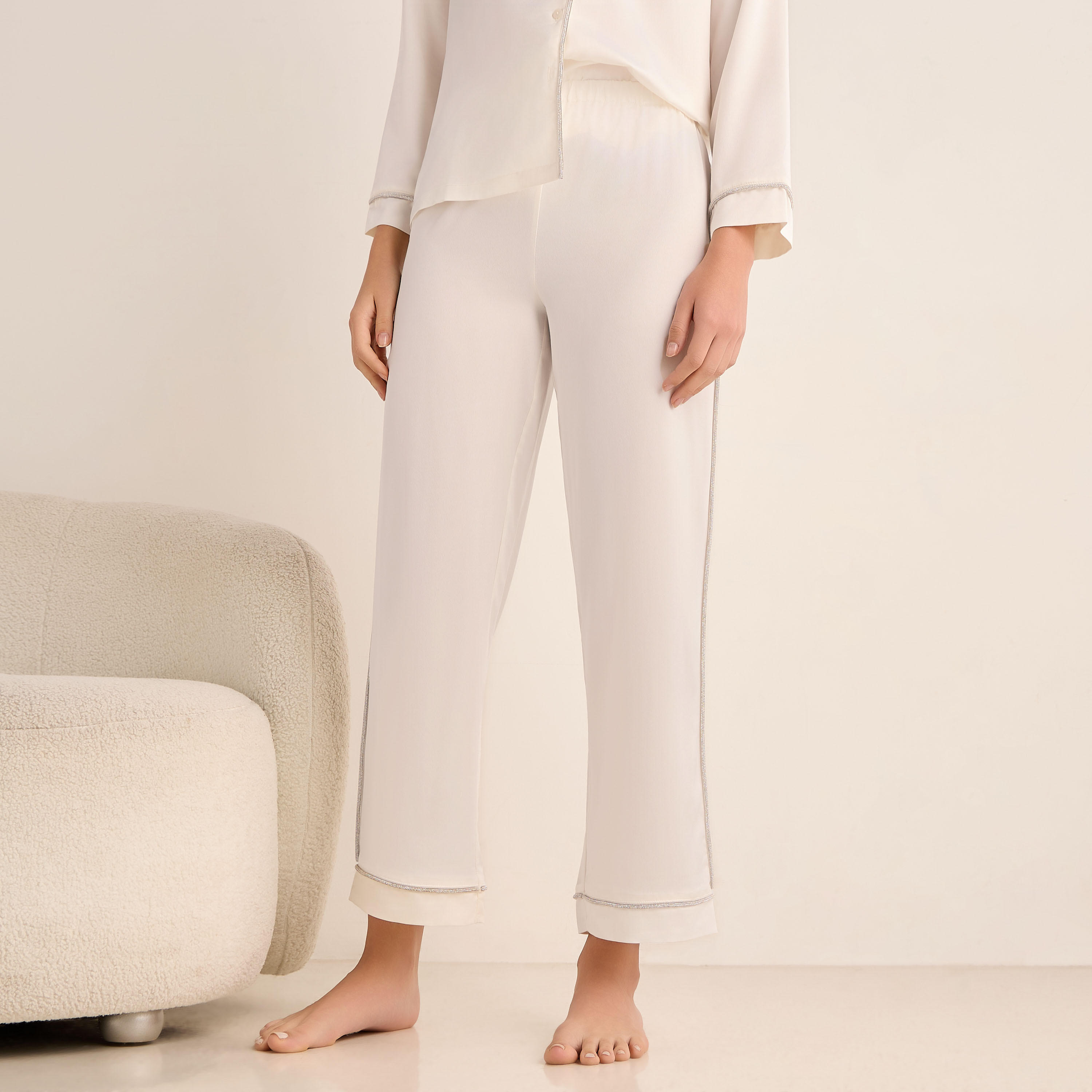 Pyjama Set Button-Down Shirt & Pants Satin-women-clothing-nightwear-pyjamas-longsets-image-4