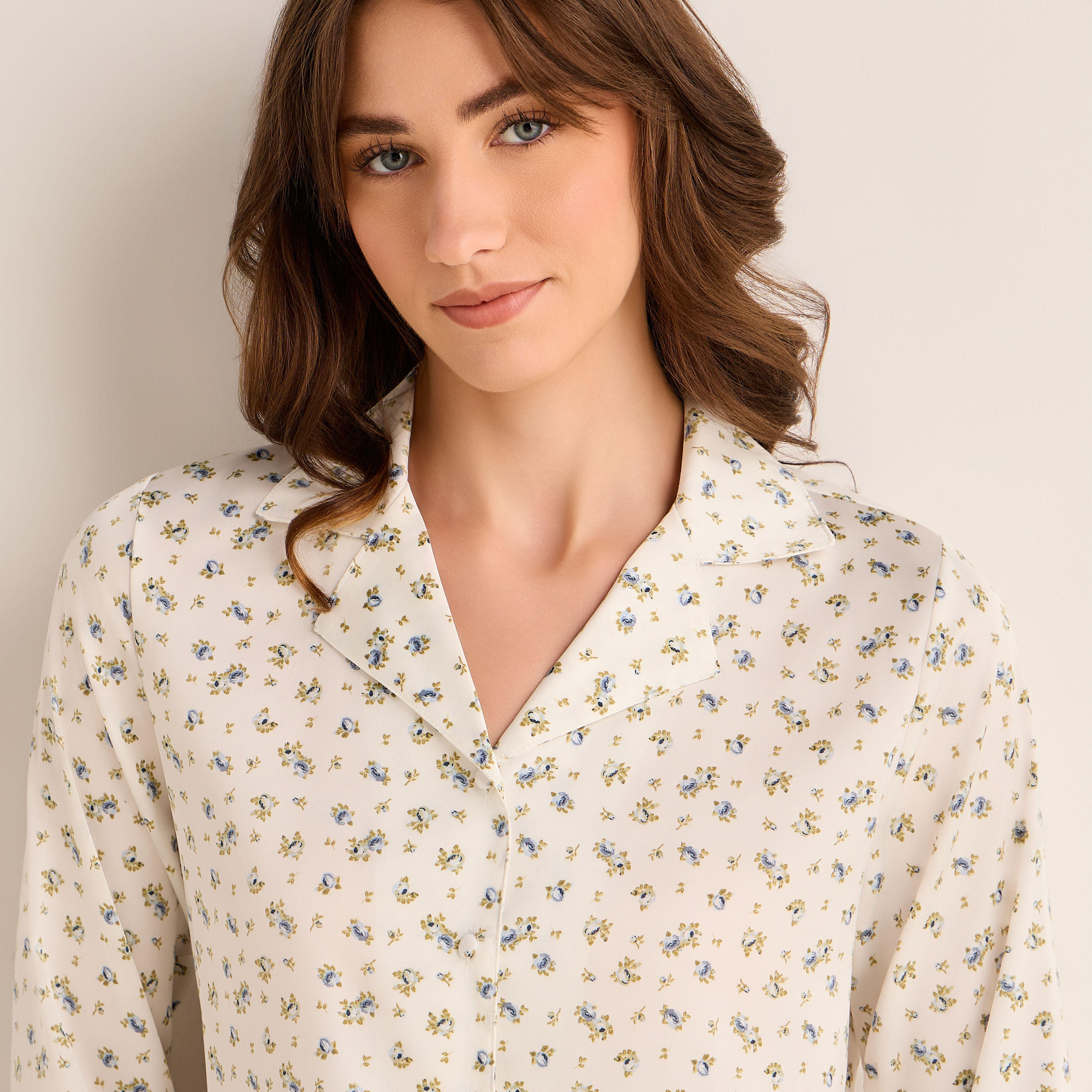Pyjama Set Button-Down Shirt & Pants Satin-women-clothing-nightwear-pyjamas-longsets-image-5