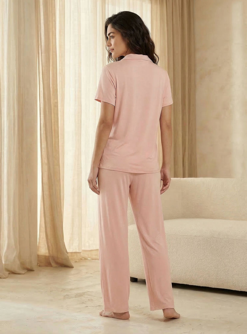 طقم قميص بأزرار وبنطلون بيجاما-women-clothing-nightwear-pyjamas-longsets-image-4