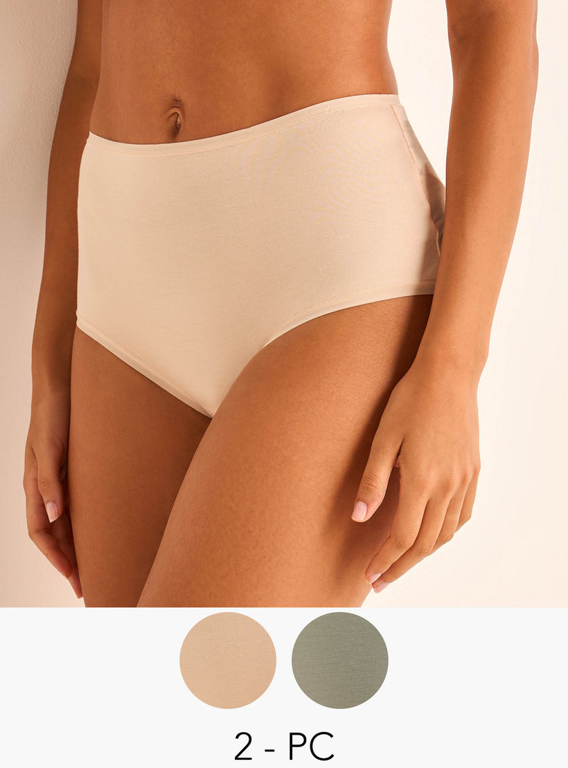Set of 2 - Full Briefs High Waist-women-clothing-plussize-lingerie-panties-image-1