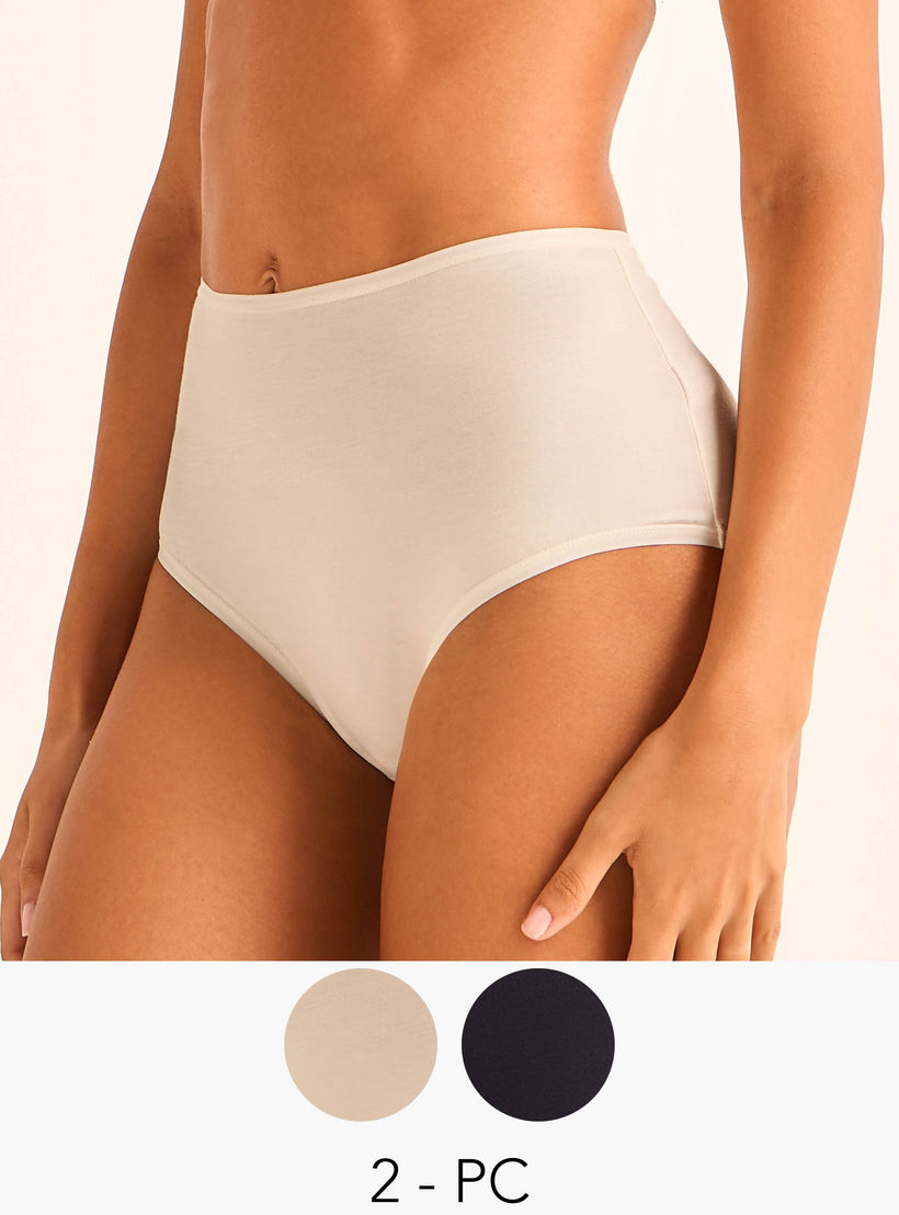 Set of 2 - Full Briefs High Waist-women-clothing-plussize-lingerie-panties-image-1