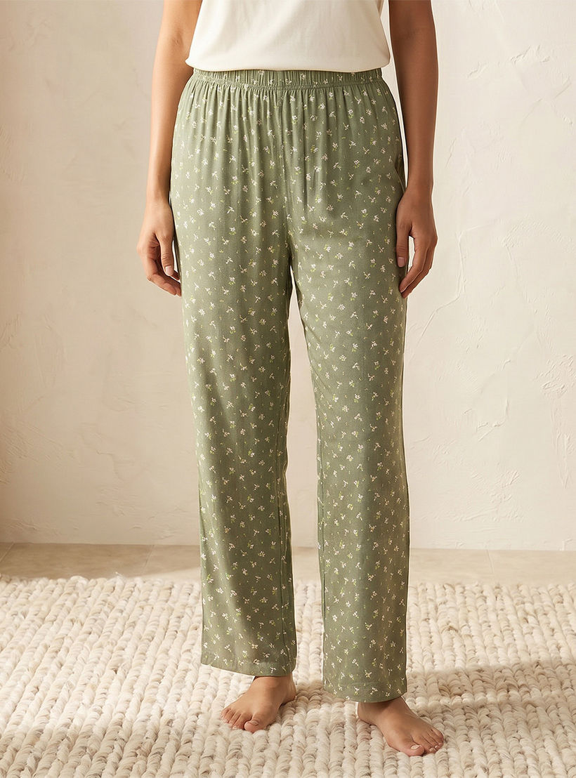 Pyjama Set Floral Print T-shirt & Trousers Viscose-women-clothing-nightwear-pyjamas-longsets-image-5