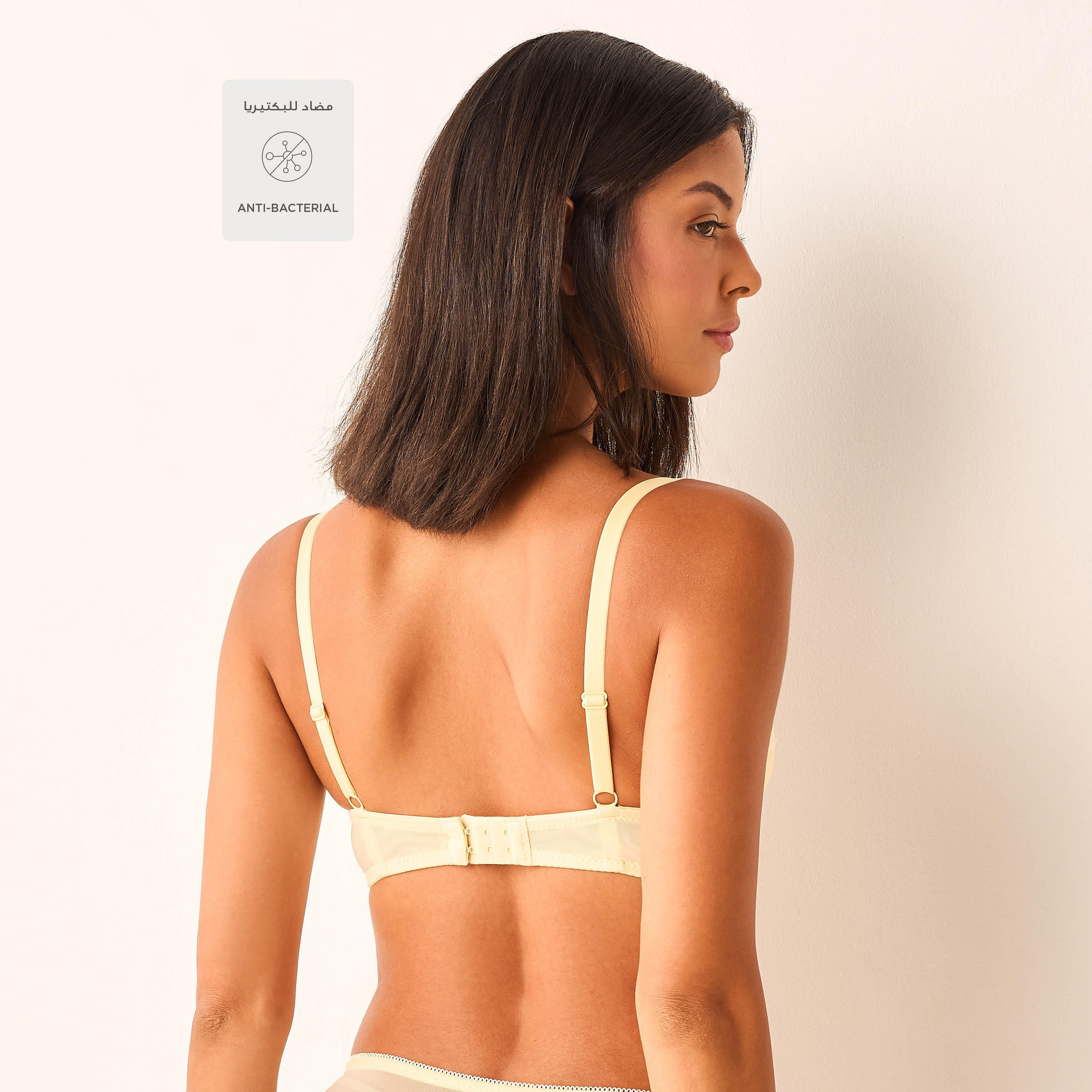 Mesh and Lace Padded Wired Demi Bra-women-clothing-lingerie-bras-image-2