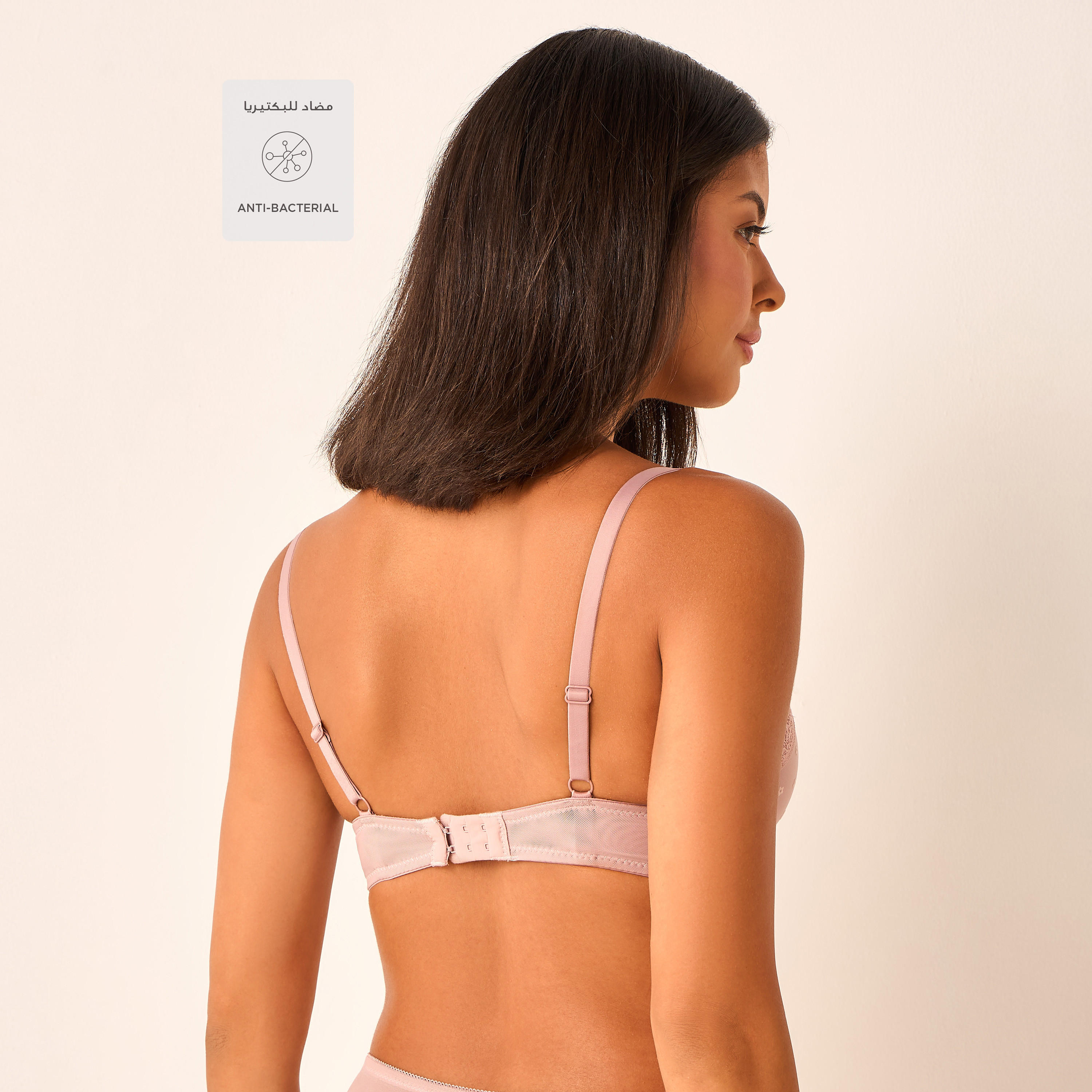 Mesh and Lace Padded Wired Demi Bra-women-clothing-lingerie-bras-image-2