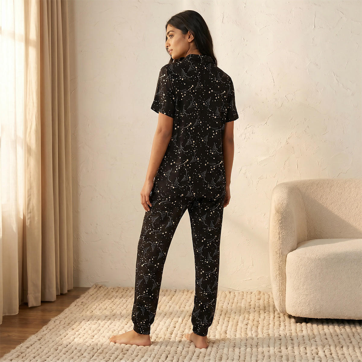 طقم بيجاما ناعم قميص وبنطلون بطبعات-women-clothing-nightwear-pyjamas-longsets-image-4
