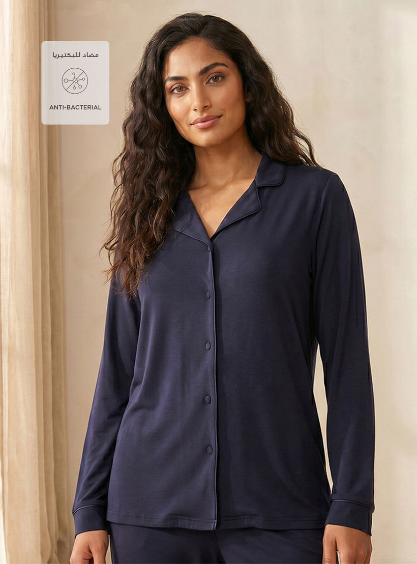 Pyjama Set Button-Down Shirt & Trousers-women-clothing-nightwear-pyjamas-longsets-image-3