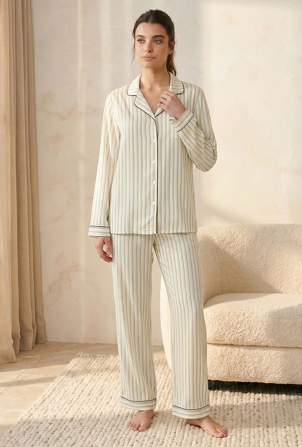 Splash Intimates Pyjama Set Button-Down Shirt & Trousers Viscose-women-image-1
