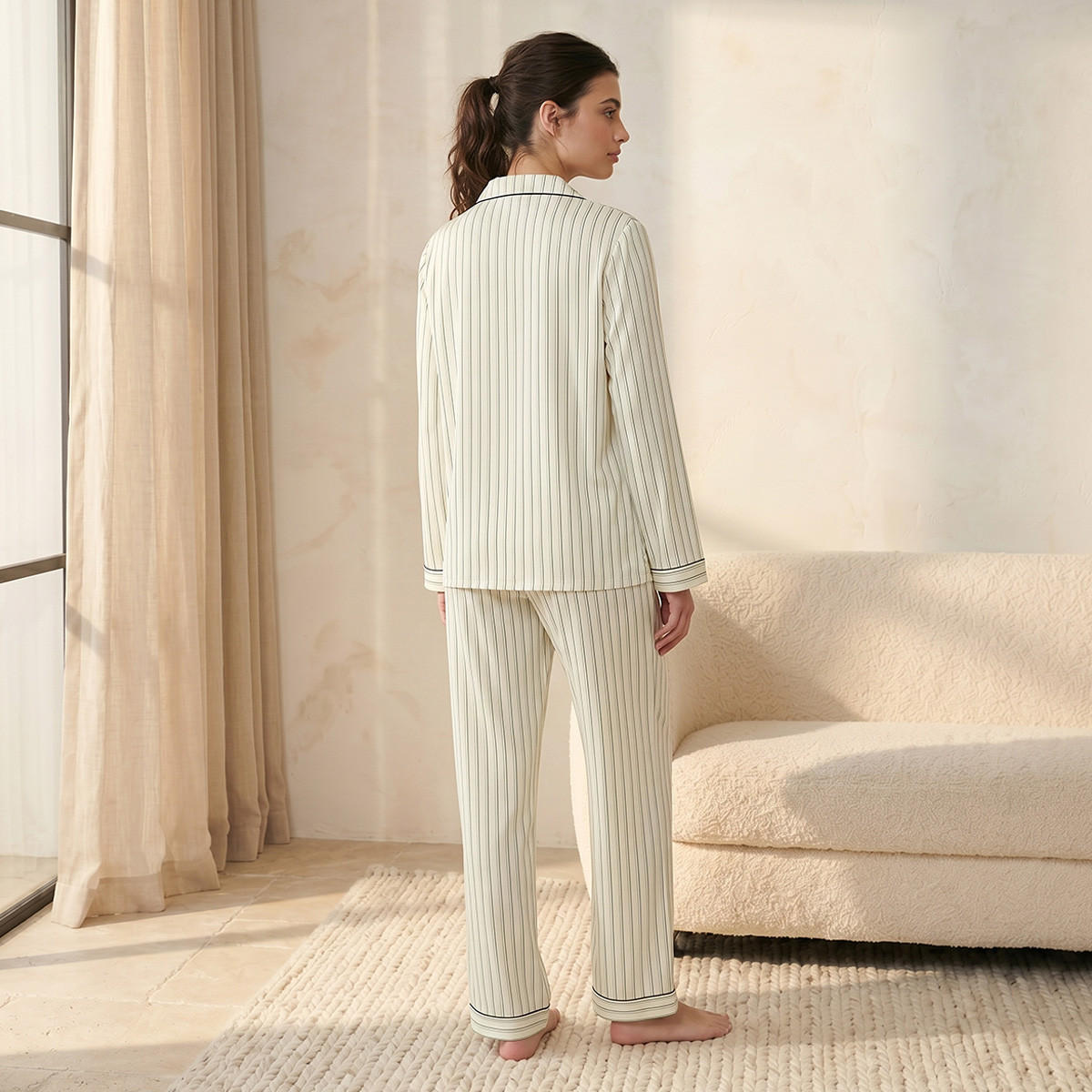 Splash Intimates Pyjama Set Button-Down Shirt & Trousers Viscose-women-clothing-nightwear-pyjamas-longsets-image-4