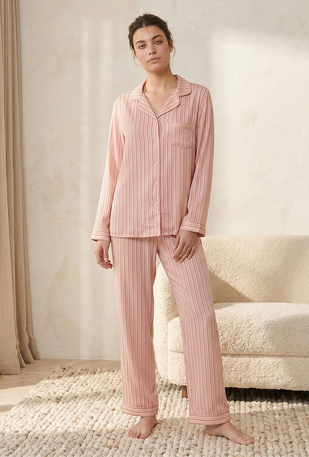 Splash Intimates Pyjama Set Button-Down Shirt & Trousers Viscose-women-image-1