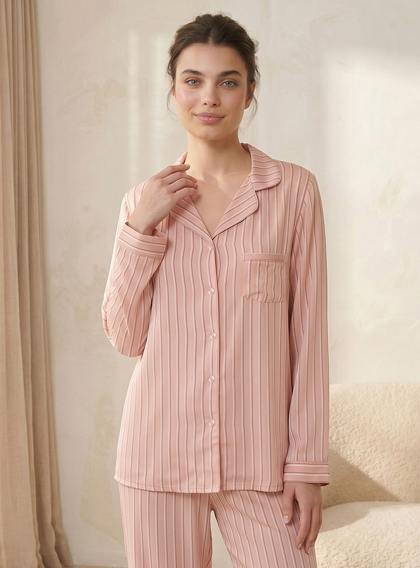 Splash Intimates Pyjama Set Button-Down Shirt & Trousers Viscose-women-clothing-nightwear-pyjamas-longsets-image-3