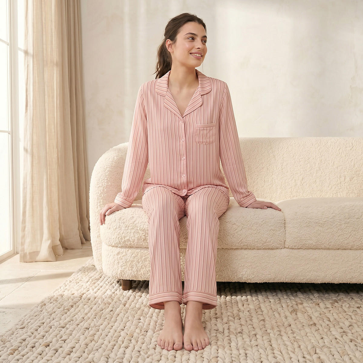 Splash Intimates Pyjama Set Button-Down Shirt & Trousers Viscose-women-clothing-nightwear-pyjamas-longsets-image-6