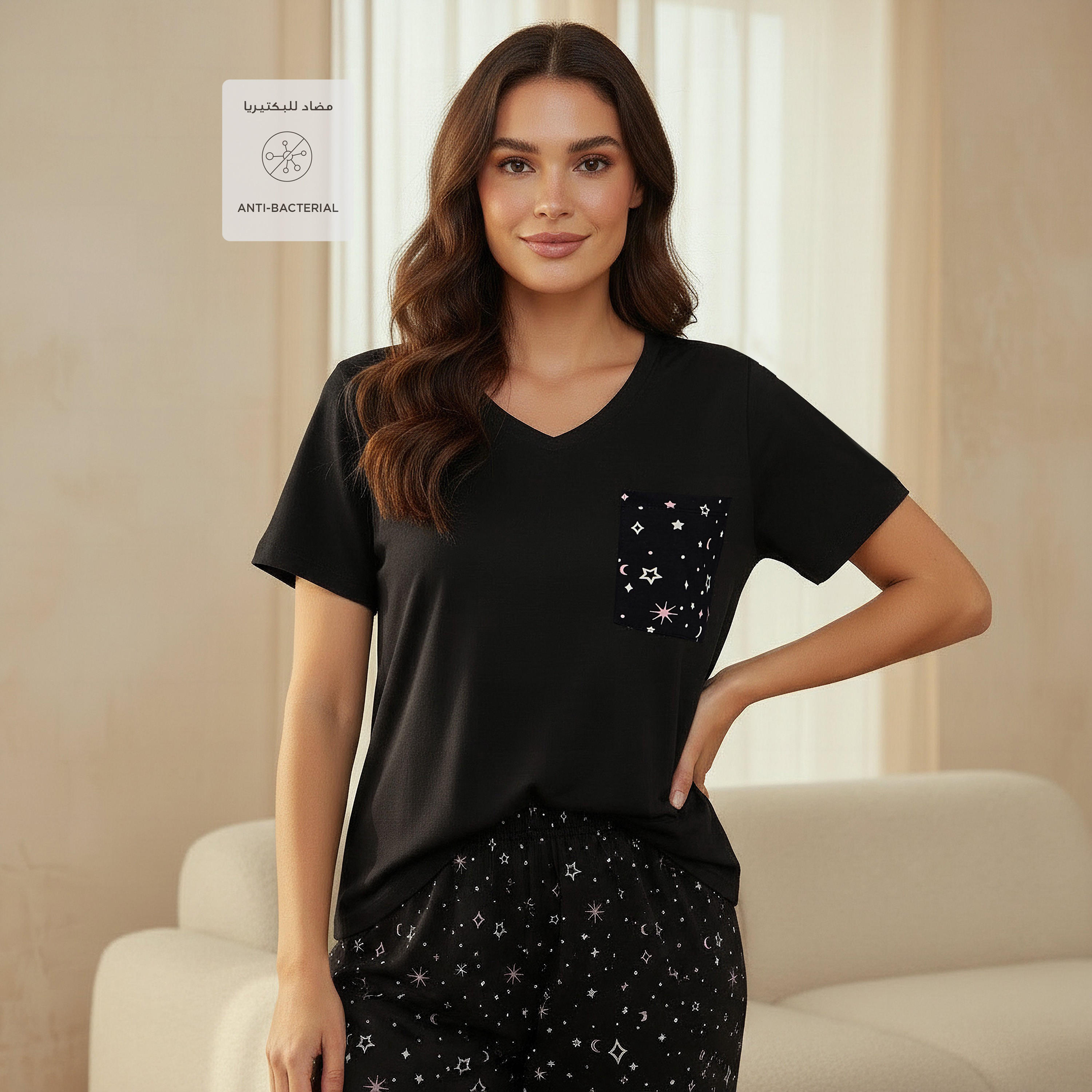 Pyjama Set T-shirt & Trousers Cotton-women-clothing-nightwear-pyjamas-longsets-image-3