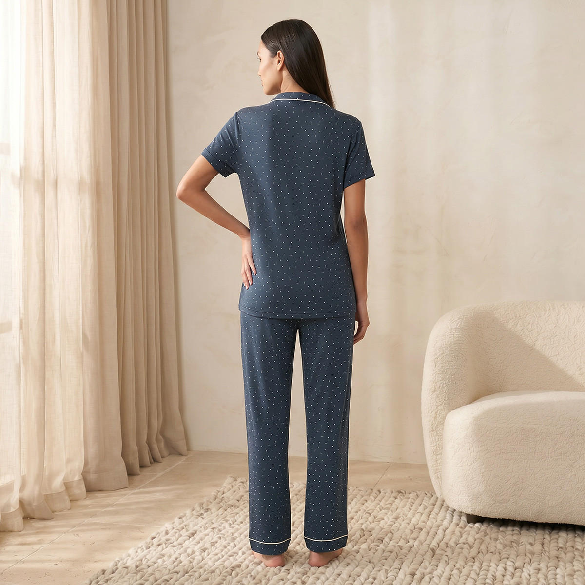 طقم بيجاما قميص وبنطلون فيسكوز بأزرار من سبلاش إنتيميتس-women-clothing-nightwear-pyjamas-longsets-image-4