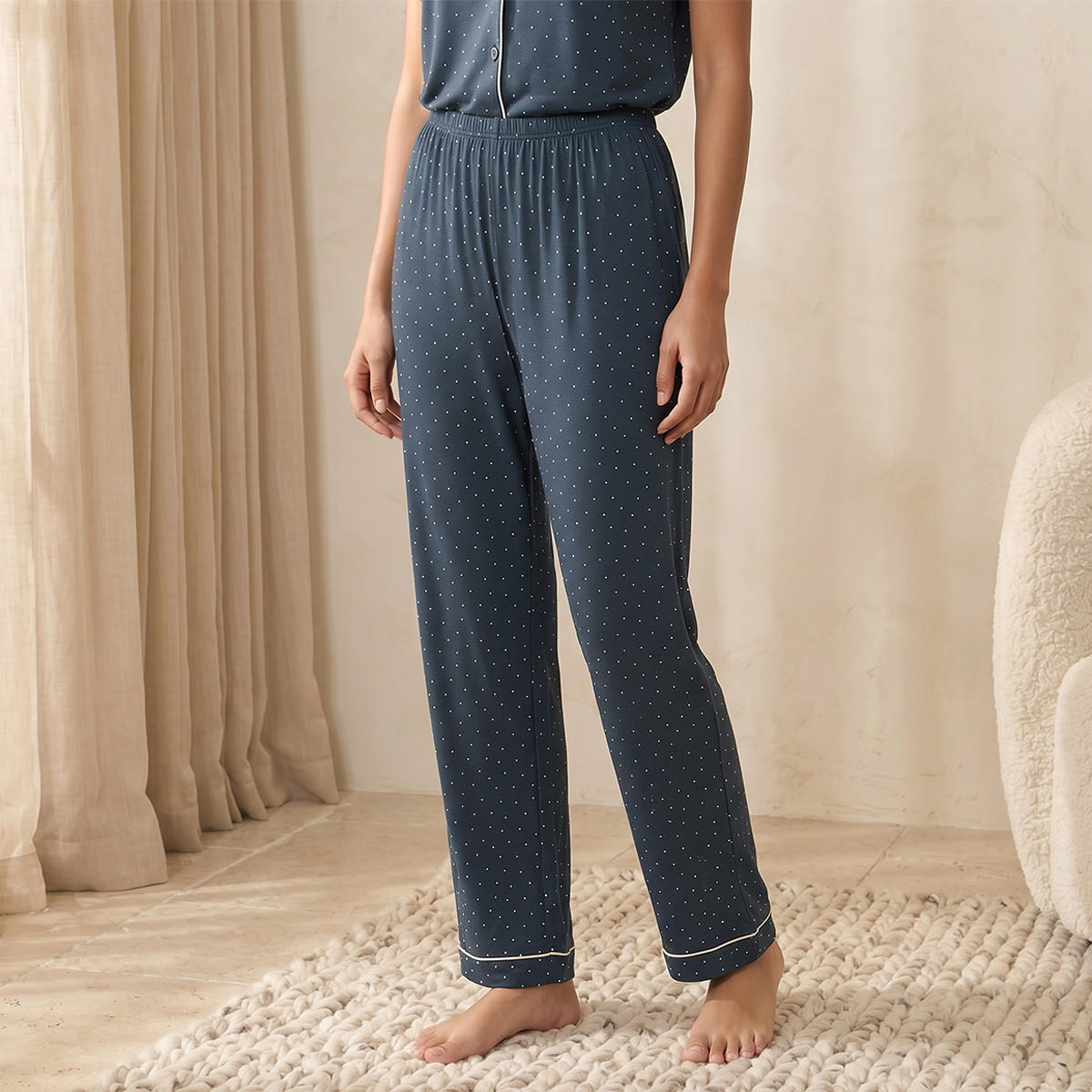 طقم بيجاما قميص وبنطلون فيسكوز بأزرار من سبلاش إنتيميتس-women-clothing-nightwear-pyjamas-longsets-image-5