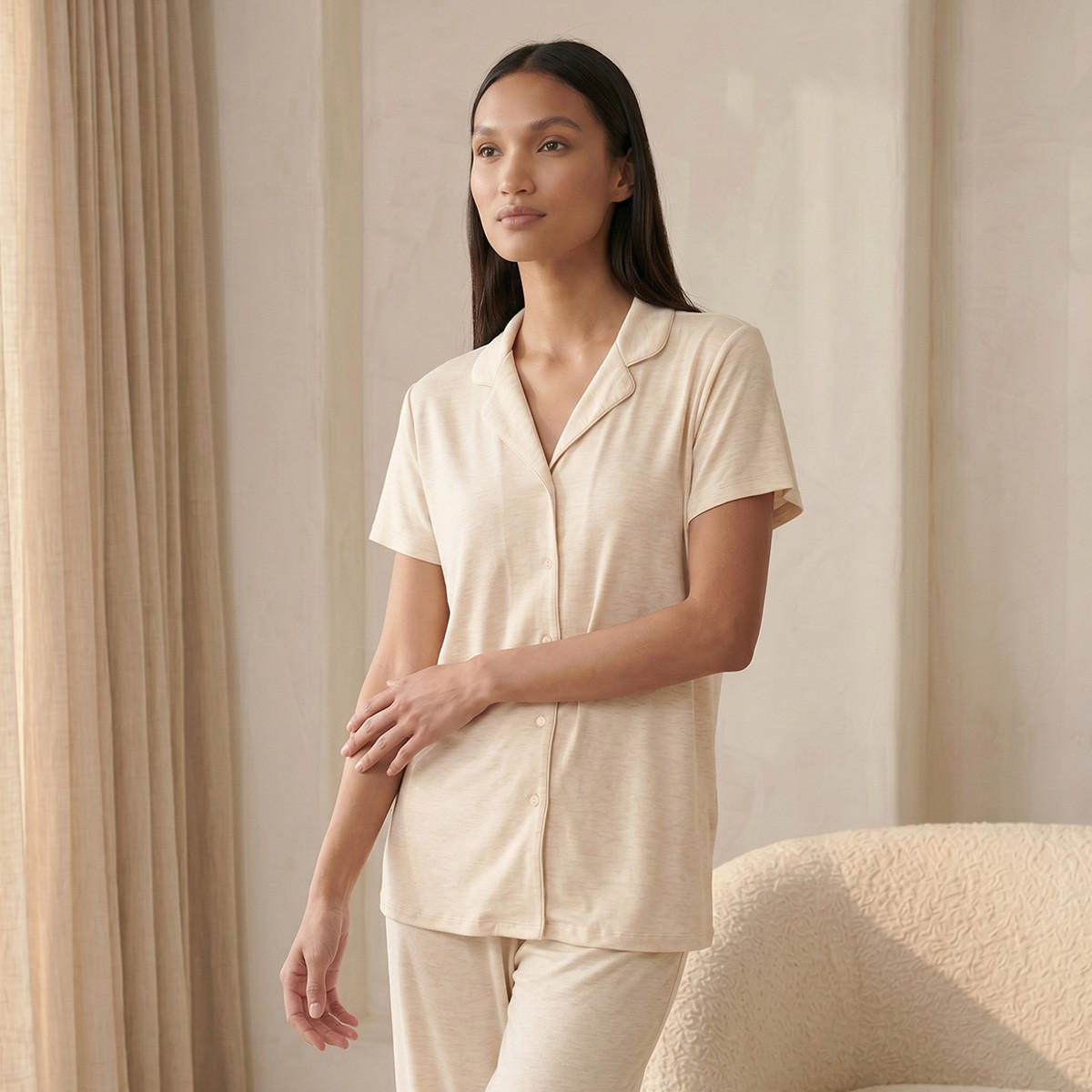 Splash Intimates Pyjama Set Button-Down Shirt & Trousers Viscose-women-clothing-nightwear-pyjamas-longsets-image-3