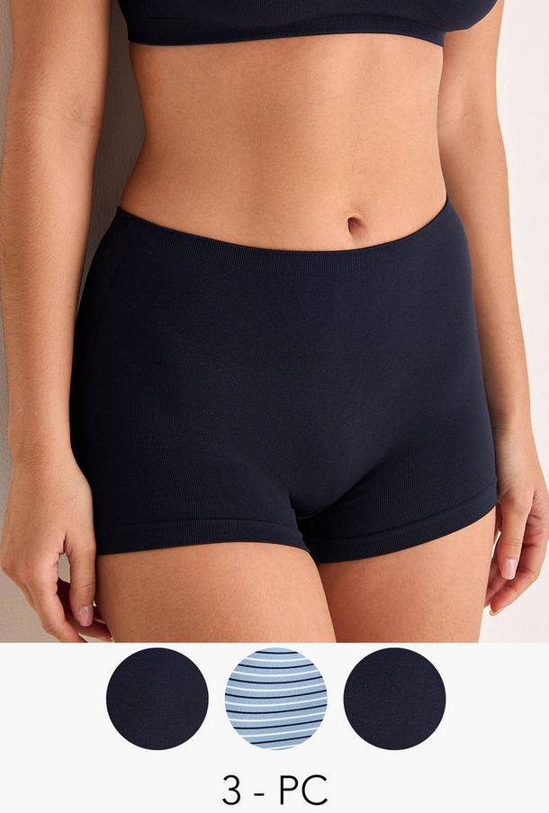 طقم سراويل داخلية لشد الجسم 3 قطع بطبعات من سبلاش إنتيميتس-women-clothing-plussize-lingerie-panties-image-1