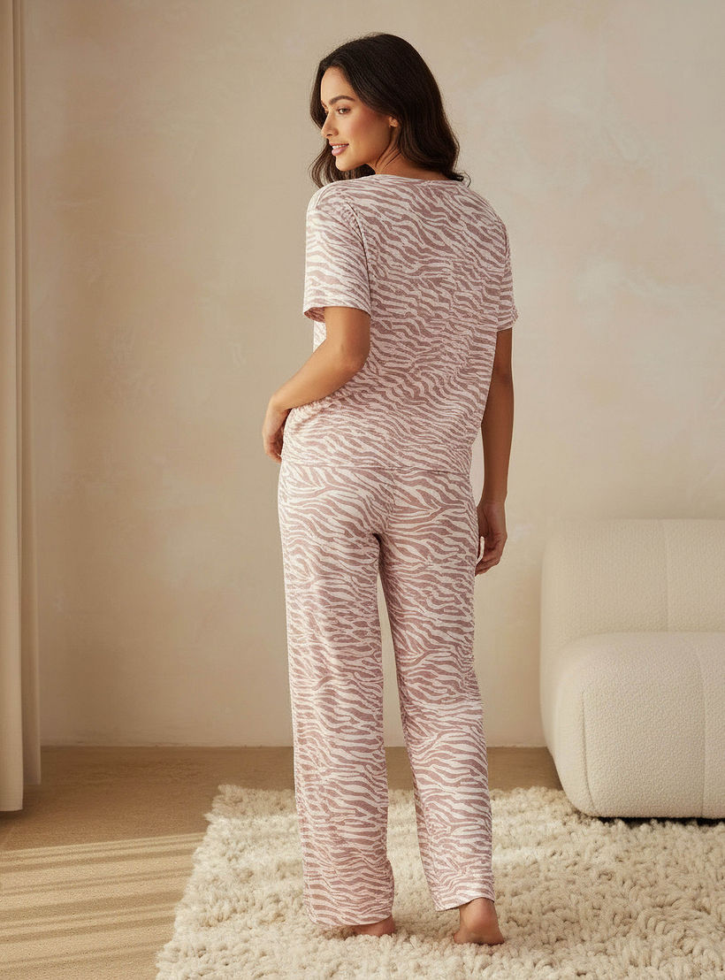 طقم بيجاما قطن بلوزة وبنطلون-women-clothing-nightwear-pyjamas-longsets-image-4
