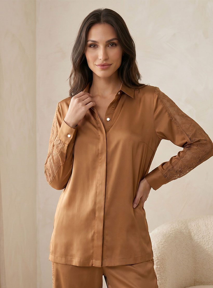 طقم بيجاما قميص وبنطلون بيجاما من سبلاش إنتيميتس-women-clothing-nightwear-pyjamas-longsets-image-3