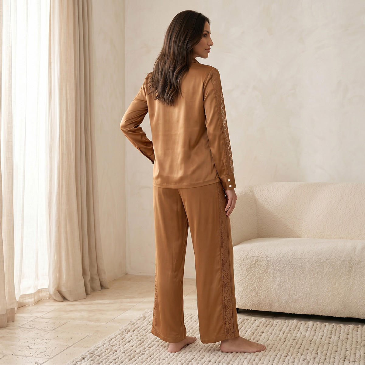 طقم بيجاما قميص وبنطلون بيجاما من سبلاش إنتيميتس-women-clothing-nightwear-pyjamas-longsets-image-4