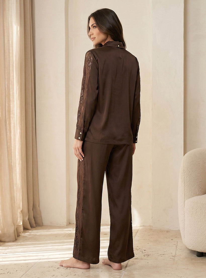 طقم بيجاما قميص وبنطلون بيجاما من سبلاش إنتيميتس-women-clothing-nightwear-pyjamas-longsets-image-4