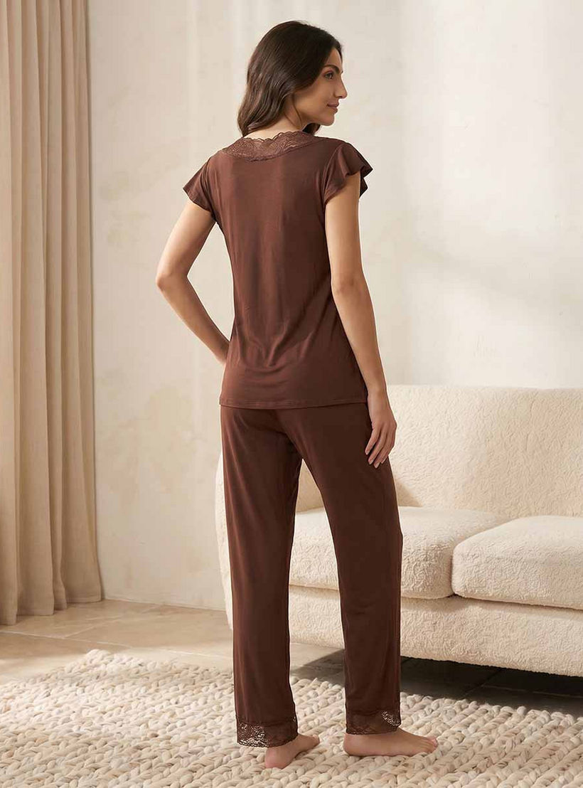 طقم بيجاما فيسكوز بنطلون وبلوزة من سبلاش إنتيميتس-women-clothing-nightwear-pyjamas-longsets-image-4