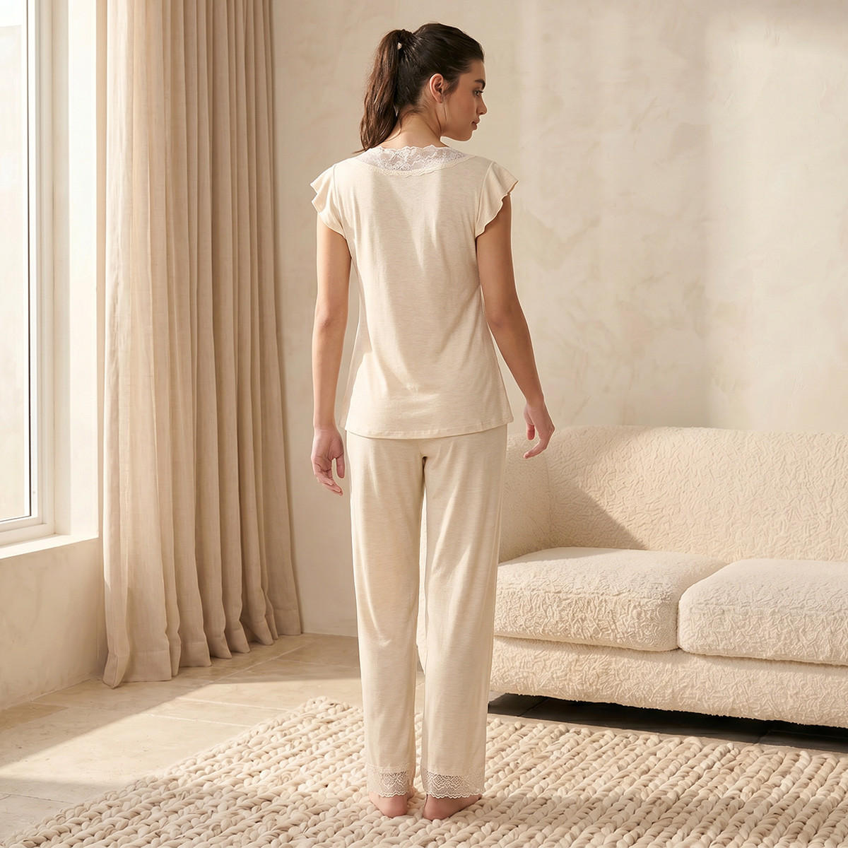 طقم بيجاما فيسكوز بنطلون وبلوزة من سبلاش إنتيميتس-women-clothing-nightwear-pyjamas-longsets-image-4