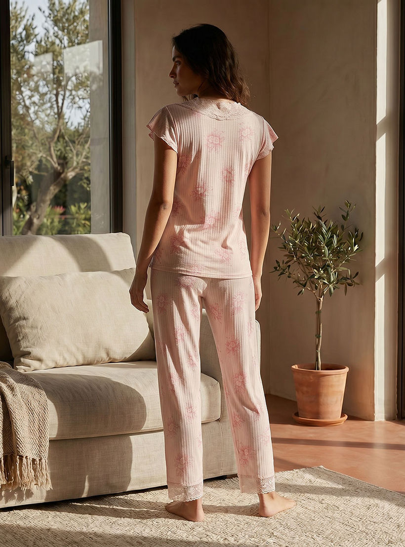 طقم بلوزة وبنطلون بيجاما فيسكوز من سبلاش إنتيميتس-women-clothing-nightwear-pyjamas-longsets-image-4