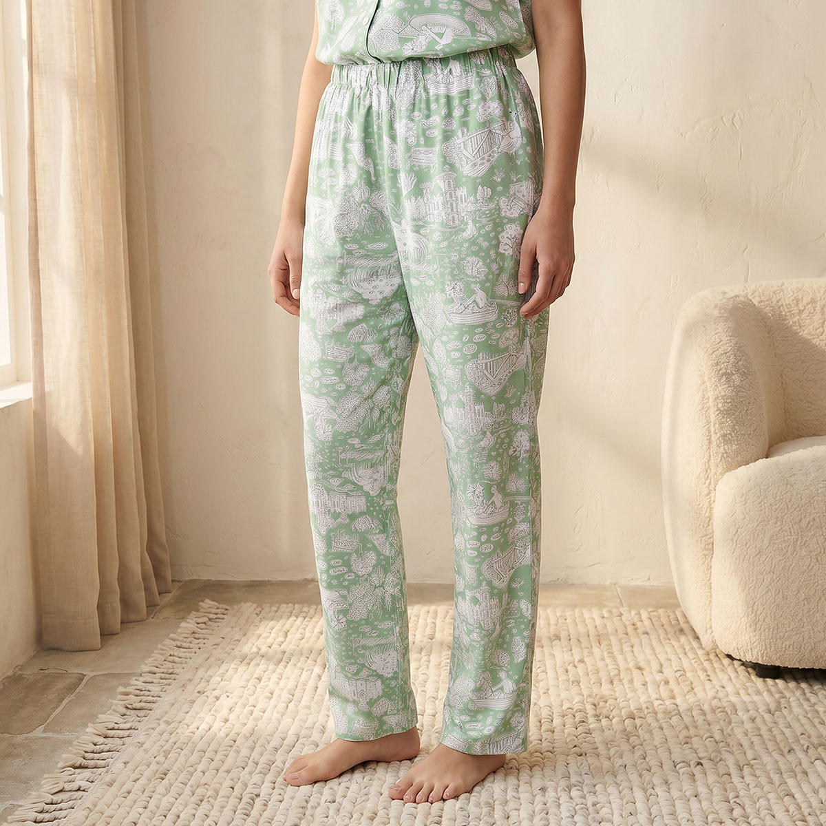 Pyjama Set Button-Down Shirt & Trousers Viscose-women-clothing-nightwear-pyjamas-longsets-image-5