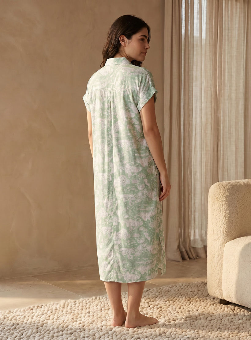 Set of 2 - Sleepshirt Short Sleeve Roll-Up Cuff Viscose-women-clothing-nightwear-nighties-image-4