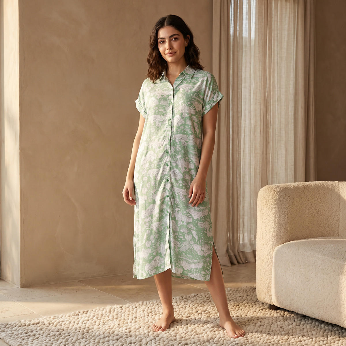طقم من 2 - قميص نوم فيسكوز بأكمام قصيرة-women-clothing-nightwear-nighties-image-5