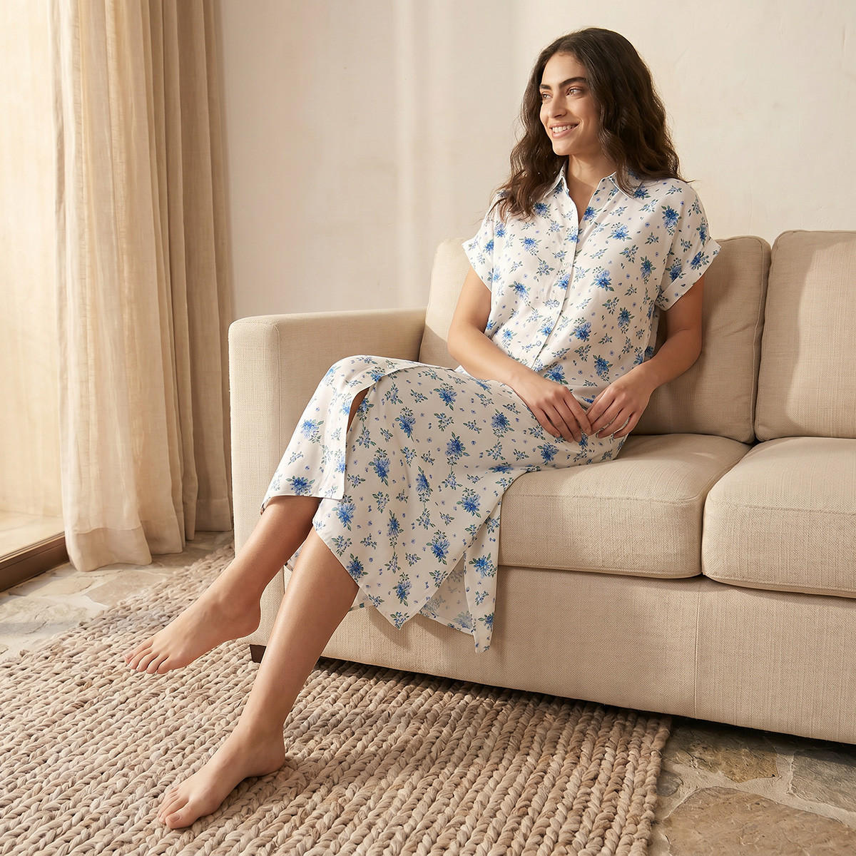Set of 2 - Sleepshirt Short Sleeve Roll-Up Cuff Viscose-women-clothing-nightwear-nighties-image-3
