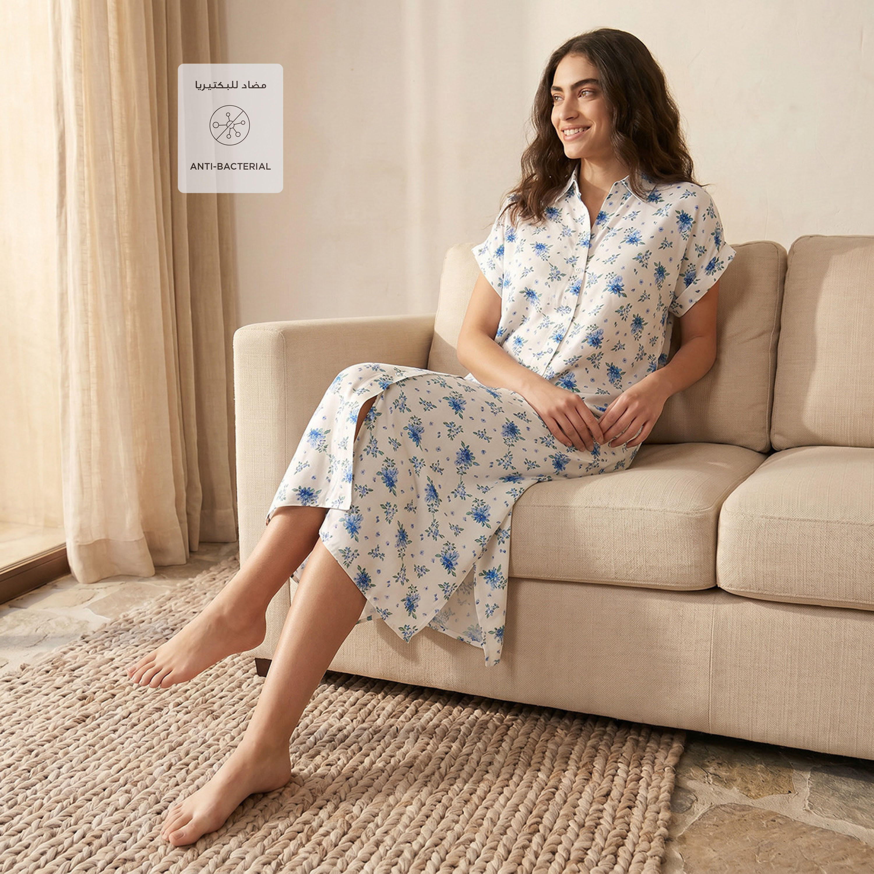 Set of 2 - Sleepshirt Short Sleeve Roll-Up Cuff Viscose-women-clothing-nightwear-nighties-image-3