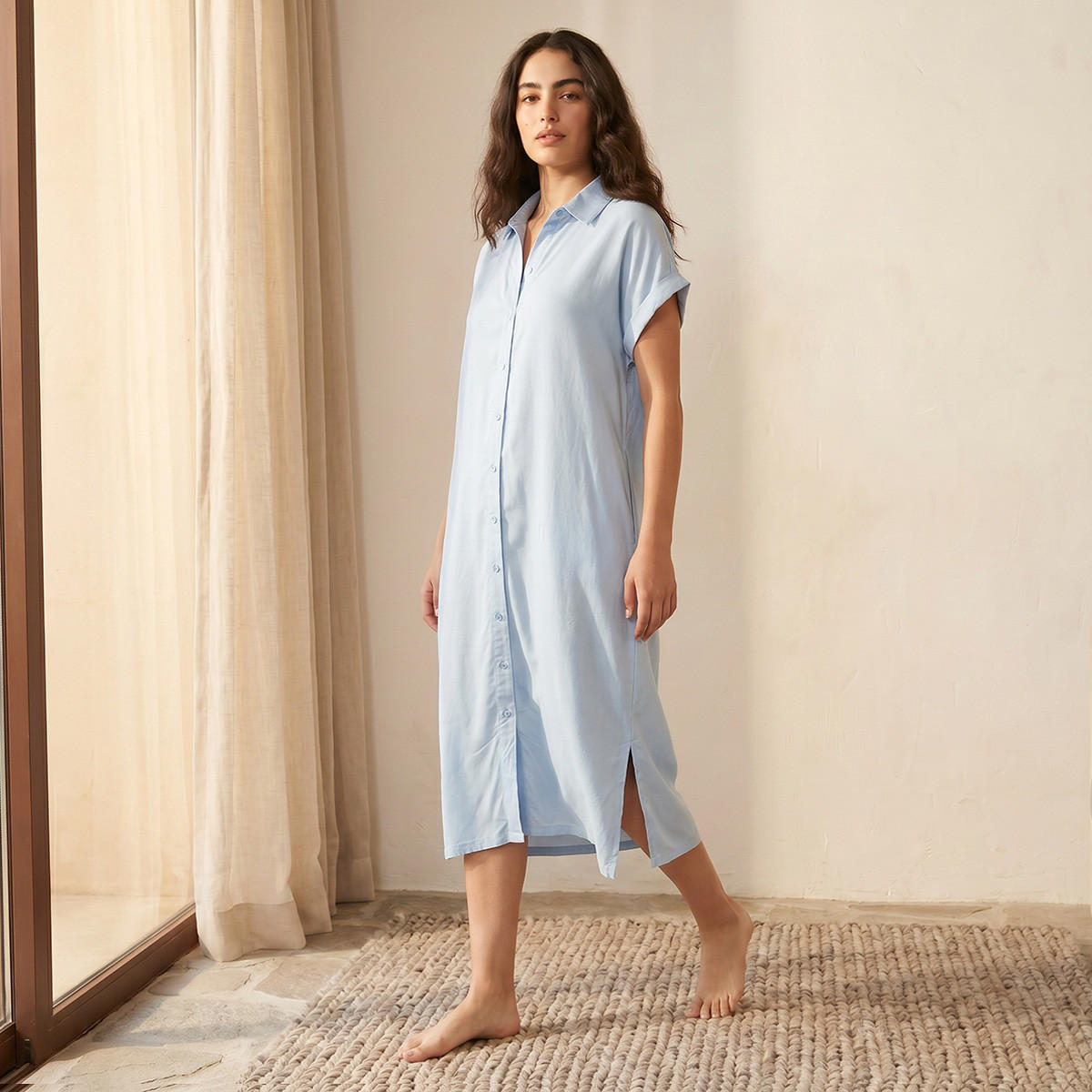 Set of 2 - Sleepshirt Short Sleeve Roll-Up Cuff Viscose-women-clothing-nightwear-nighties-image-8