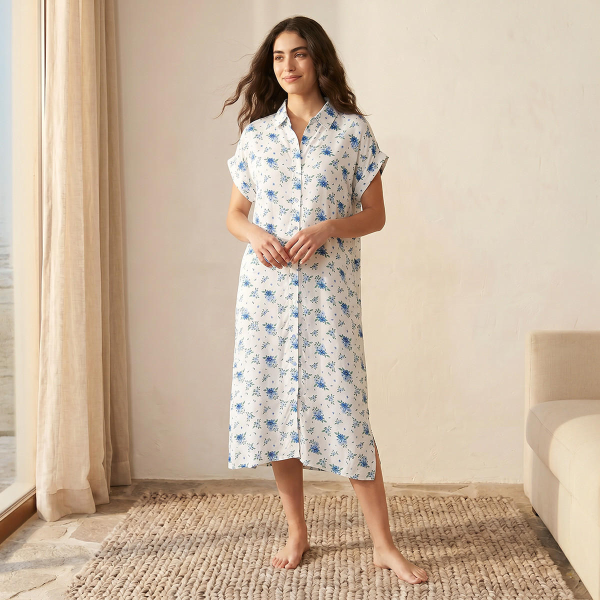 Set of 2 - Sleepshirt Short Sleeve Roll-Up Cuff Viscose-women-clothing-nightwear-nighties-image-5