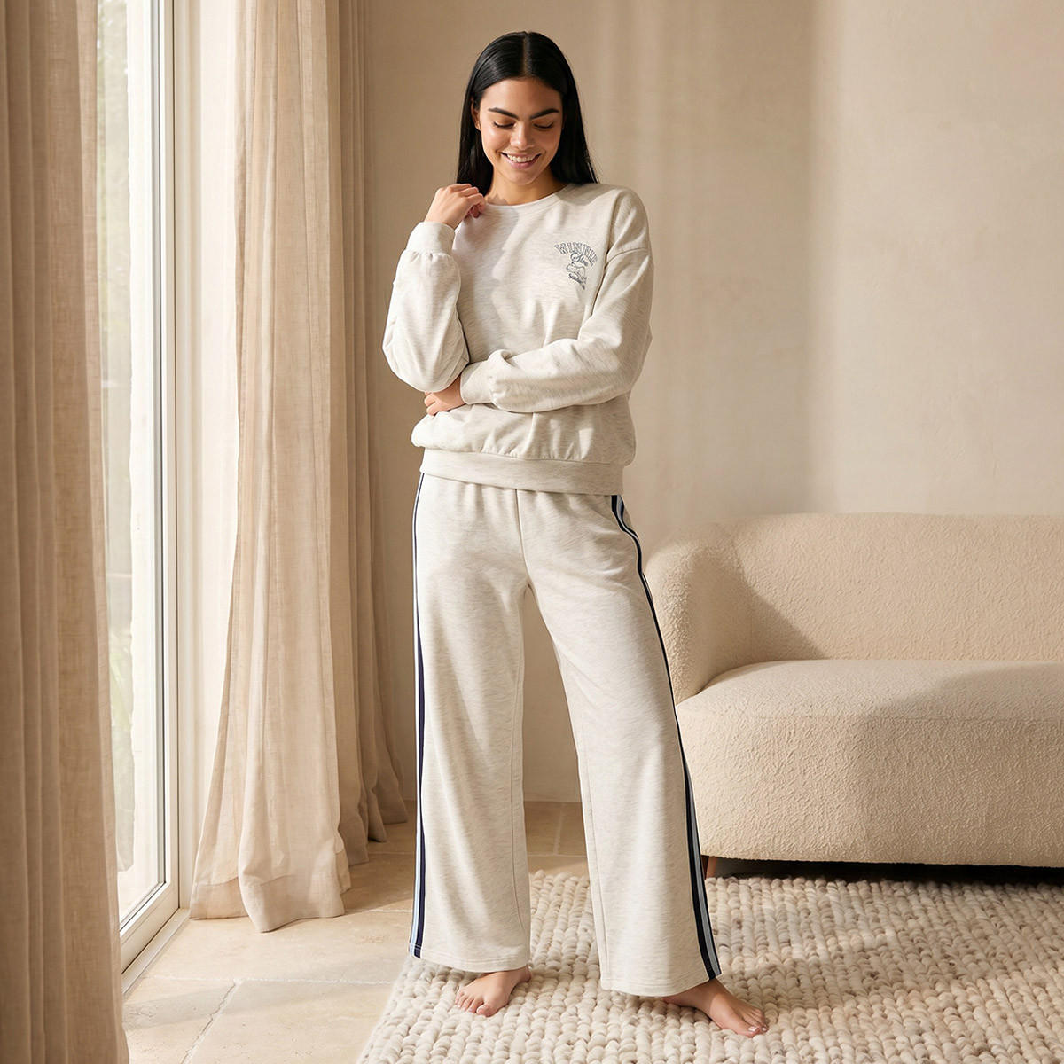 طقم بيجاما فيسكوز سويتشيرت وبنطلون من سبلاش انتيميتس-women-clothing-nightwear-pyjamas-longsets-image-1