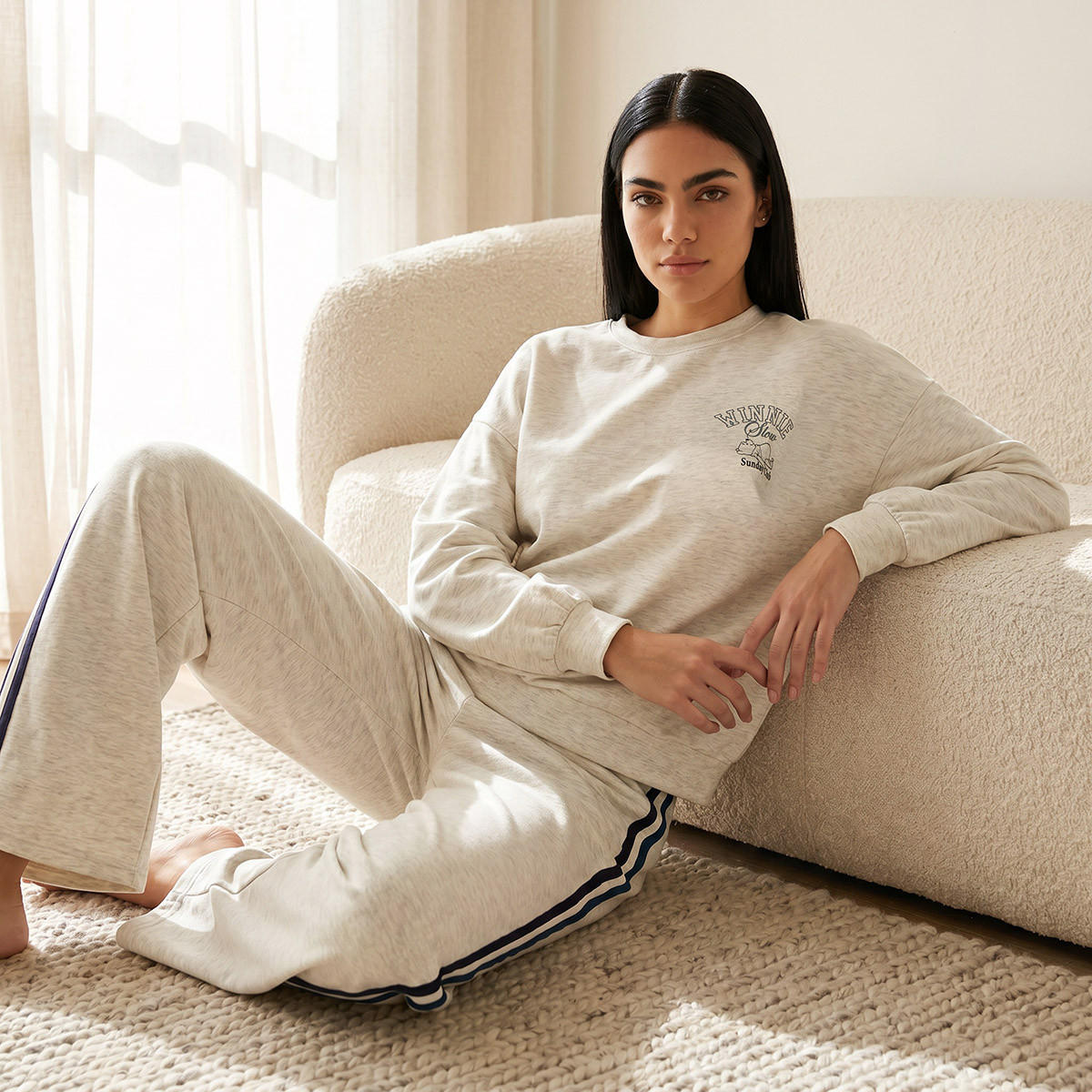 طقم بيجاما فيسكوز سويتشيرت وبنطلون من سبلاش انتيميتس-women-clothing-nightwear-pyjamas-longsets-image-6